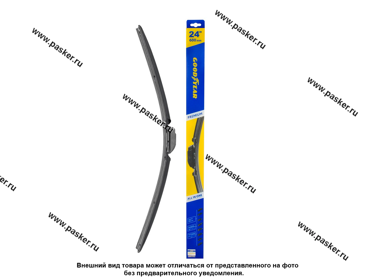 Щетки стеклоочистителя 60см универсальная Goodyear PREMIUM бескаркасная
