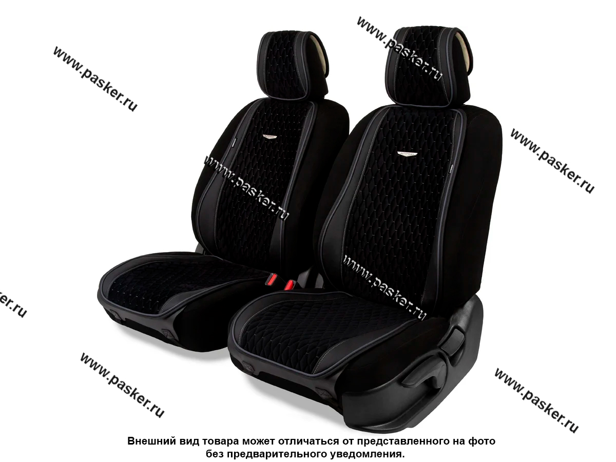 Накидки на сиденье AUTOBJOGRAPHY AUT-600 BK/D.GY алькантара эко-кожа черный/серый