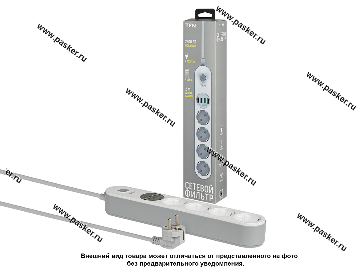 Сетевой фильтр + 4 USB TFN-POWER6WH