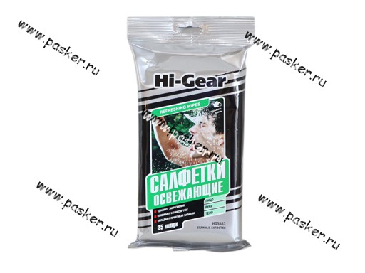 HG5583 Салфетки влажные HI-GEAR 5583 освежающие 25шт