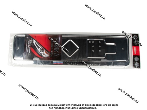Рамка номерного знака DELTA нержавеющая сталь с надписью Россия серебро АВ-029-РО-с