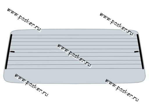 Стекло заднее 2121 КМК GLASS с электрообогревом VAZS0063