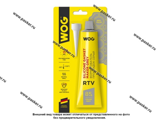 Герметик WOG WGC0760 85гр высокотемпературный силиконовый серый