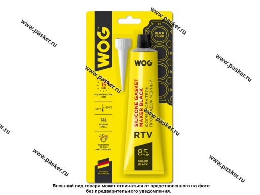 Герметик WOG WGC0761 85гр высокотемпературный силиконовый черный