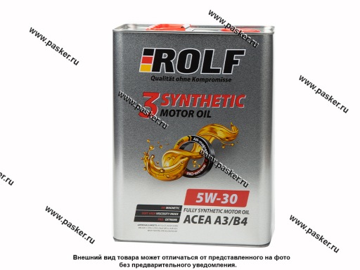 Масло ROLF  5W30 3-Synthetic ACEA A3/В4 4л син SALE