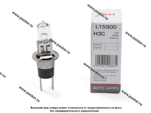 Лампа галоген 12V H3C 100W PK22d/5 LYNXauto L15900