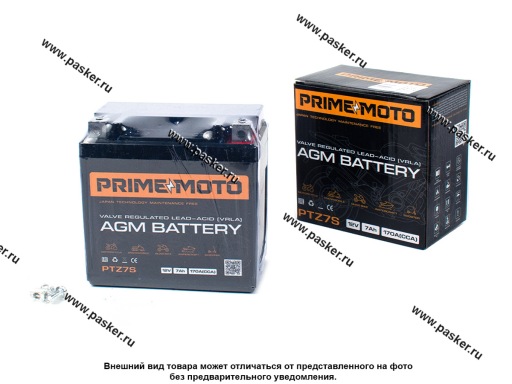 Аккумулятор PRIME MOTO AGM CT 1207 114х71х131 обр/п с/эл PTZ7S