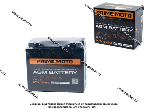 Аккумулятор PRIME MOTO AGM CT 1212 152х87х132 п/п с/эл PTX12-BS