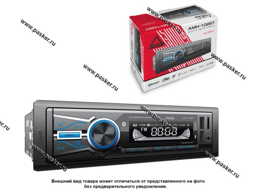 Автомагнитола AURA USB/MicroSD/FM/Bluetooth 4х51W синяя подсветка AMH-102BT