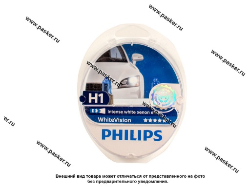 12258BVU/WVSM Лампа галоген 12V H1 55W P14.5s Philips Blue/WhiteVision Ultra 12258BVU/WVSM SALE