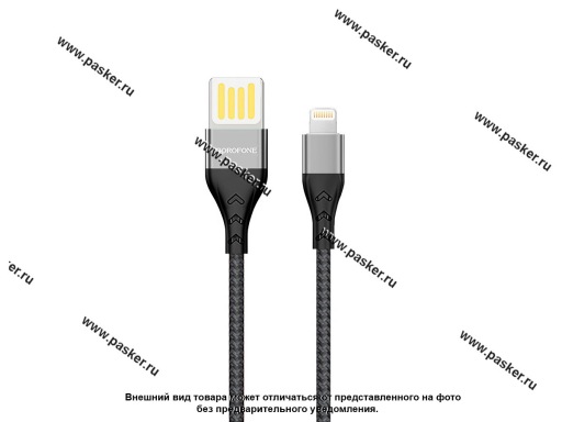 Кабель универсальный USB-Lightning 1м Black Borofone BU11Tasteful