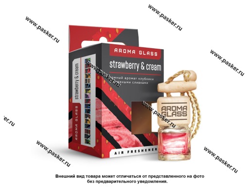 Ароматизатор FOUETTE Aroma Glass бутылочка 5мл strawberry and cream AG-09