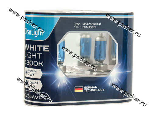 Лампа галоген 12V H7 55W PX26d ClearLight WhiteLight MLH7WL 4300К