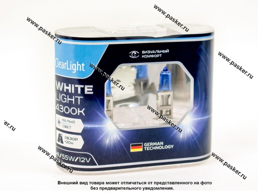 Лампа галоген 12V H1 55W P14.5s ClearLight WhiteLight MLH1WL 4300К