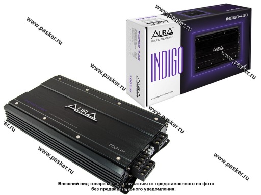 Усилитель AURA INDIGO-4.80 4-канальный 4x80W 4/4х120W 2RMS 320х190х54мм