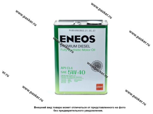Масло ENEOS 5W40 Premium Diesel CI-4 4л син