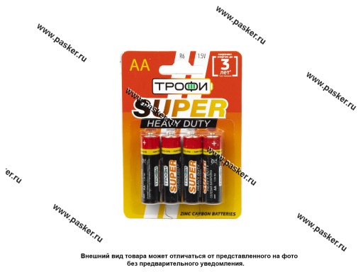 Батарейка ТРОФИ R6 AA BL-4