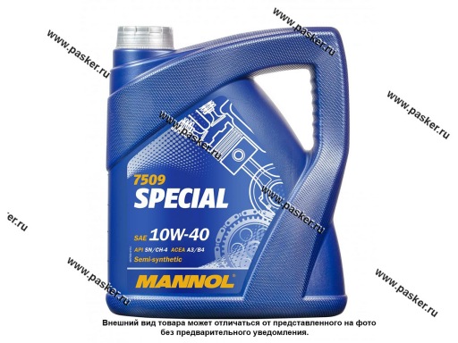 Масло Mannol 10W40 Special API SN/CH-4 ACEA A3/B4 4л п/с MN7509-4