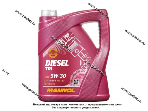 Масло Mannol  5W30 Diesel TDI API SN/CH-4 ACEA C2/C3 5л син MN7909-5