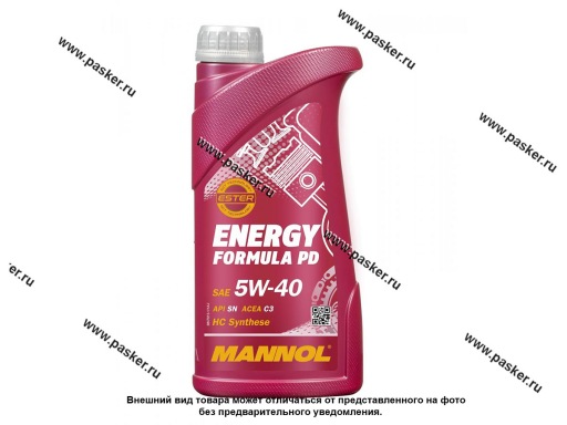 Масло Mannol  5W40 Energy Formula PD API SN ACEA C2/C3 1л син MN7913-1