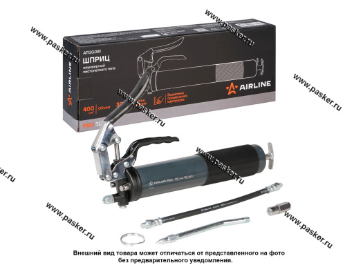 Шприц плунжерный пистолетного типа 400см3 возможно применение картриджа AIRLINE ATGG081