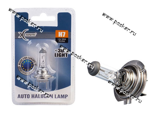 Лампа галоген 12V H7 55W PX26d Xenite Standart +30% яркости