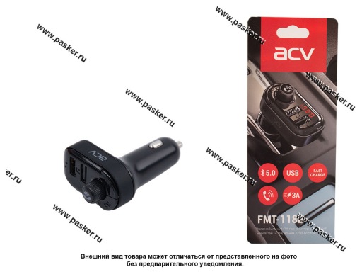Трансмиттер FM ACV FMT- 118B Bluetooth/USB