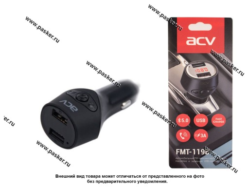 Трансмиттер FM ACV FMT- 119B Bluetooth/USB
