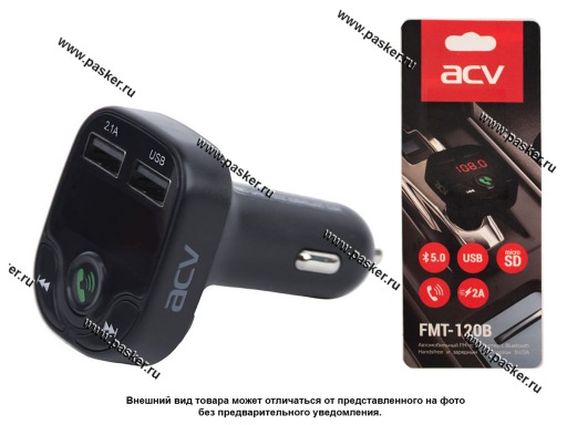 Трансмиттер FM ACV FMT- 120B microSD/USB/Bluetooth