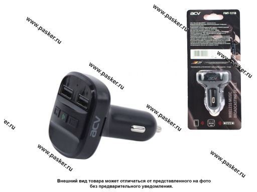 Трансмиттер FM ACV FMT- 121B microSD/USB/Bluetooth