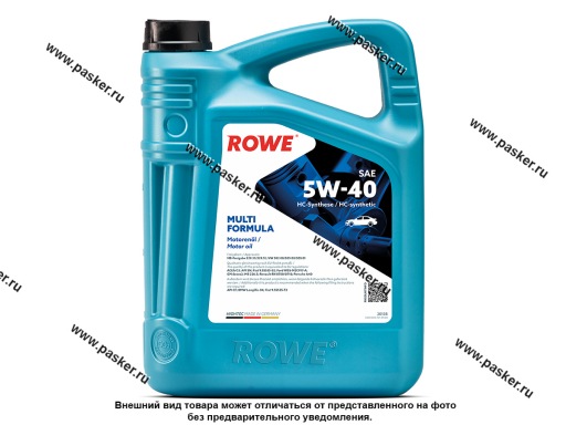 Масло ROWE  5W40 HIGHTEC MULTI FORMULA API SN/CF ACEA C3 4л син