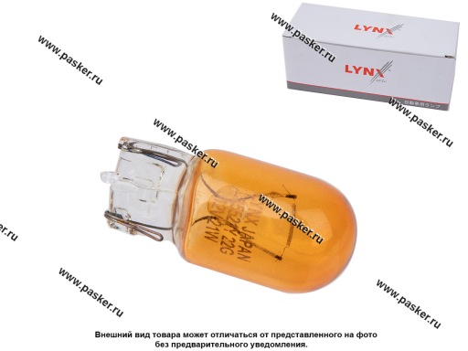Лампа 12V21W T20 W3X16d AMBER LYNXauto L15521Y
