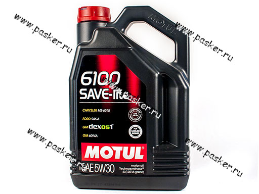 Масло Motul  5W30 6100 SAVE-LITE API SN ILSAC GF-5 4л син