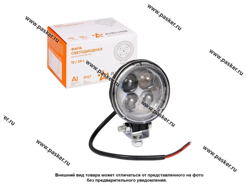 Фара светодиодная круглая 12W 12/24V AIRLINE 4LED направленный поток света ALED003