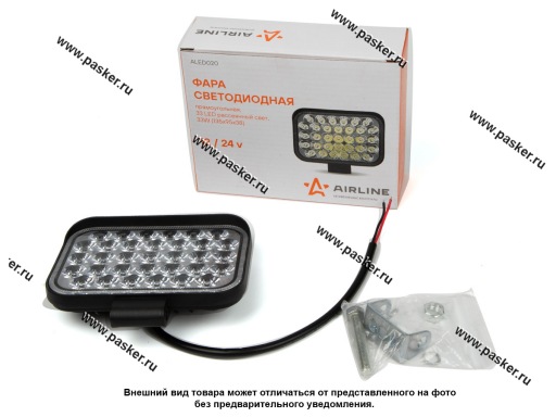 Фара светодиодная прямоугольная 33W 12/24V AIRLINE 33LED рассеиваемый поток света ALED020