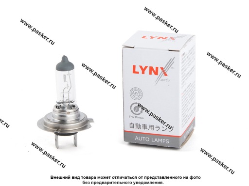 Лампа галоген 12V H7 55W PX26D LYNXauto L10755