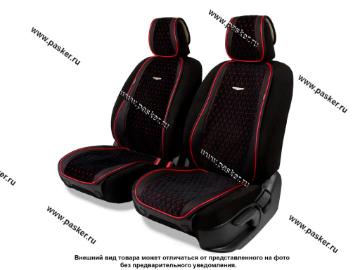 Накидки на сиденье AUTOBJOGRAPHY AUT-600 BK/RD алькантара эко-кожа черный/красный