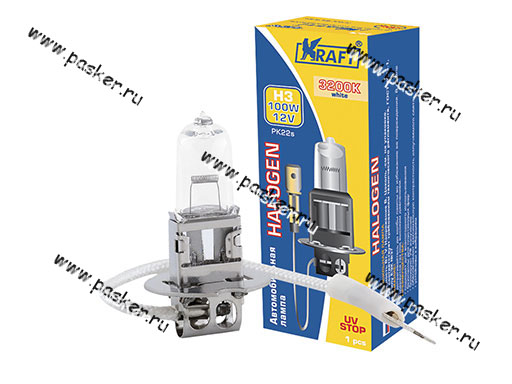 KT 700007 Лампа галоген 12V H3 100W Pk22s KRAFT 700007