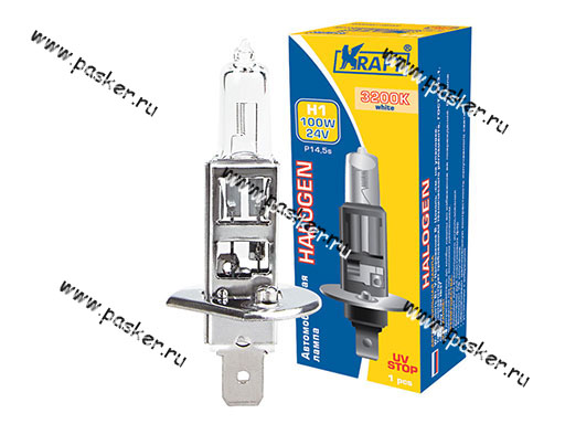 Лампа галоген 24V H1 70W P14.5s KRAFT 700002