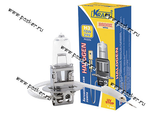 KT 700008 Лампа галоген 24V H3 70W Pk22s KRAFT 700008