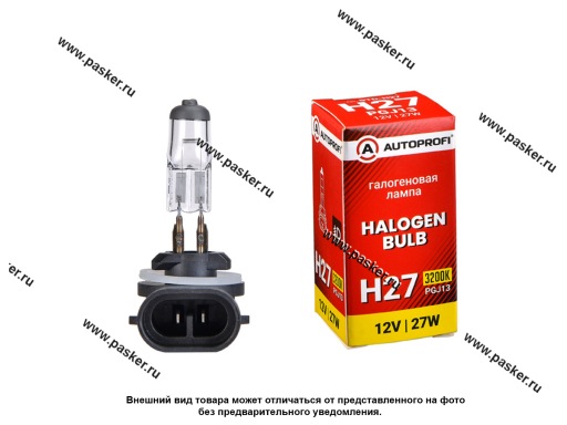 Лампа галоген 12V H27 27W PGJ13 AUTOPROFI STANDARD STD-H27