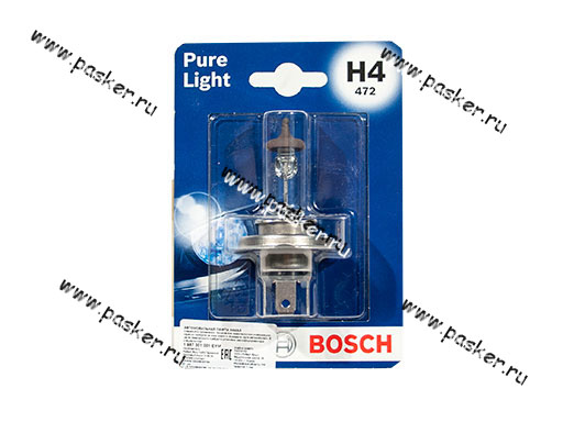 Лампа галоген 12V H4 60/55W P43t BOSCH 001