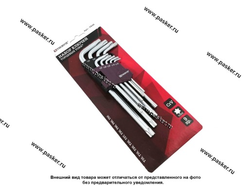 Ключи торцевые Г-образные TORX 9 предметов Т10-T50 Thorvik TK9S