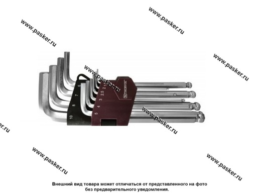 Ключи шестигранные с шаром 10 предметов 1,5-10 Thorvik HKB10S