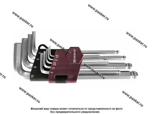 Ключи шестигранные с шаром 9 предметов 1,5-10 Thorvik HKB9S