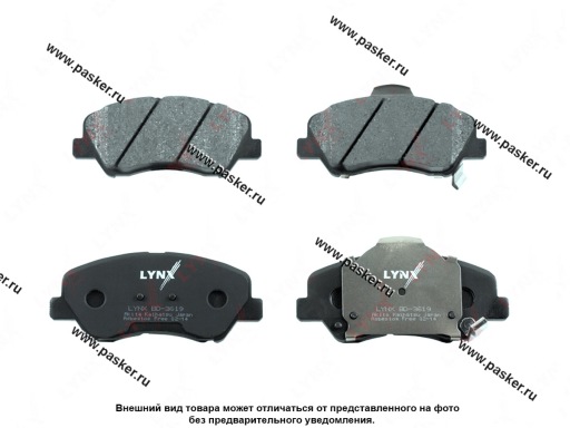 Колодки тормозные Hyundai Solaris Kia Rio 11- передние LYNXauto BD3619