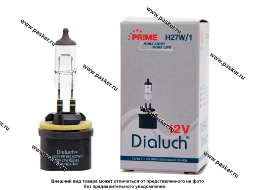 Лампа галоген 12V H27 27W DiaLuch Prime PG13 прямой