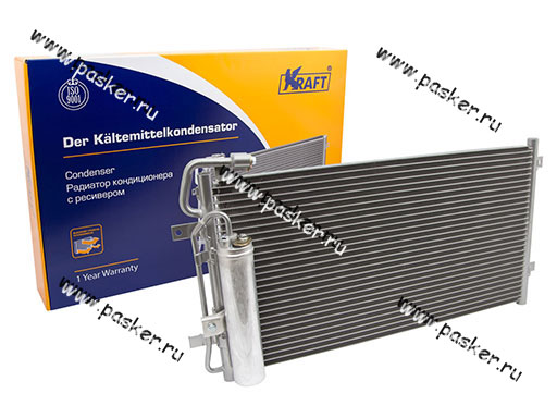 KT 104043 | 21703-1300008-00 Радиатор кондиционера 2170 Priora KRAFT с ресивером аналог Halla 104043