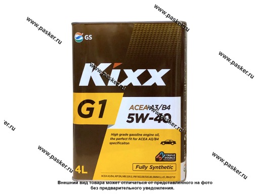 Масло KIXX  5W40 G1 API SN ACEA A3/B4 4л син