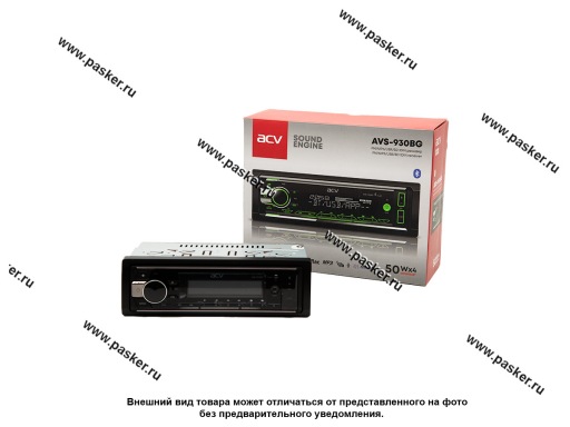 Автомагнитола ACV FM/MP3/USB/SD зеленая подсветка AVS-930BG